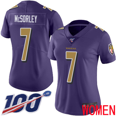 Baltimore Ravens Limited Purple Women Trace McSorley Jersey NFL Football #7 100th Season Rush Vapor Untouchable->women nfl jersey->Women Jersey